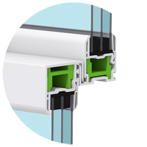 Cut diagram of fiberglass reinforcement in a window